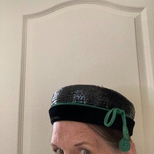 Vintage Lisette pillbox black hat